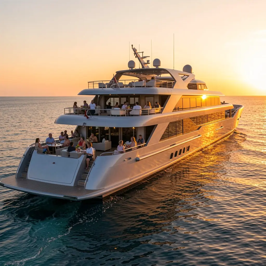 magnific a sleek cruise boat on ca iAUFaIj3uK
